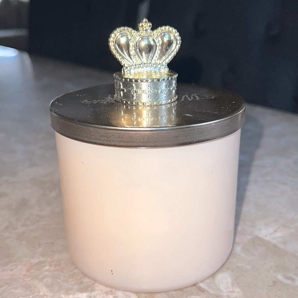 Upcycled Toiletry Glass Jar with Crown Knob Made by Me!